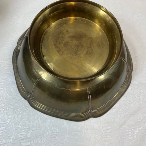 VTG Solid Hand Crafted Solid Brass Enameled Bowl Colorful Floral Design 9.25" - Picture 7 of 10